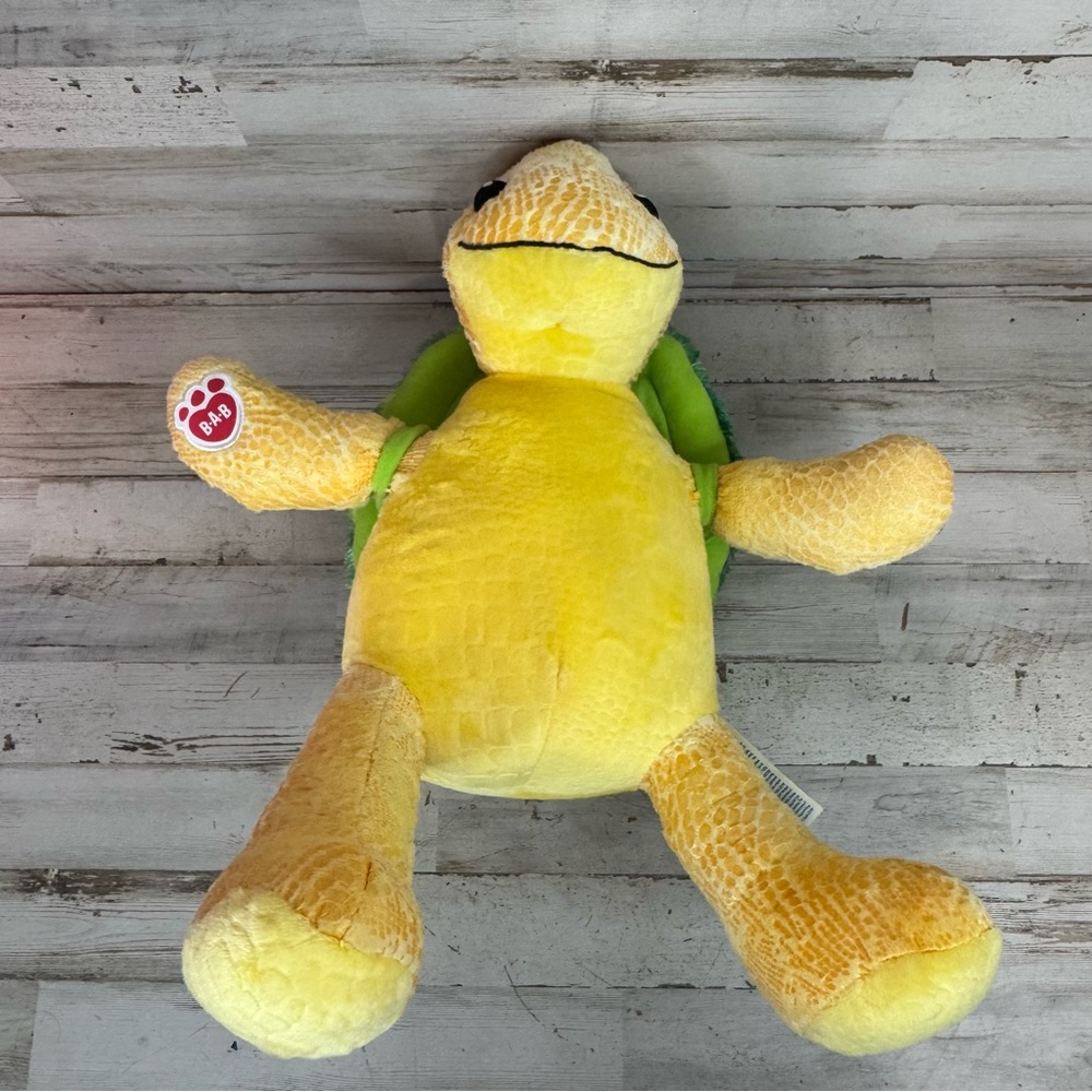 Build A Bear 17" Sea Turtle Yellow Plush Stuffed Animal w/Removable Green Shell - Picture 5 of 9